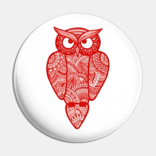 Owl (red) Pin