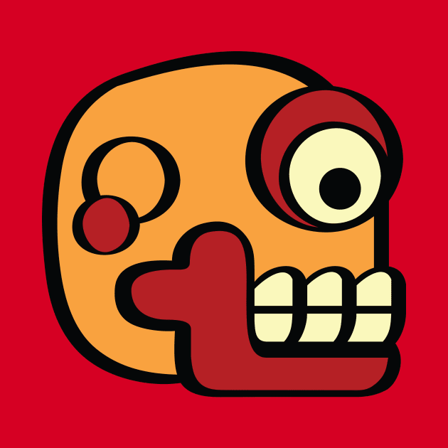 Creepy Skull Aztec Symbols by XOZ