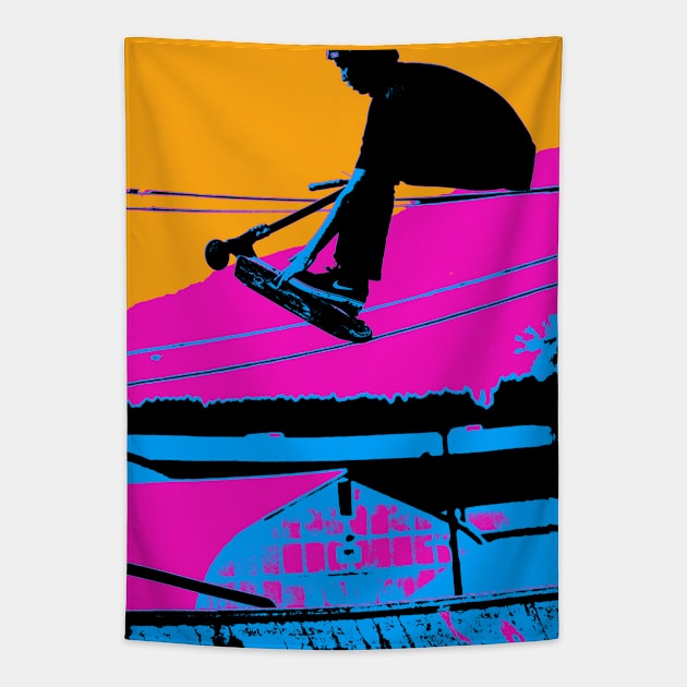 High Flying Tail-Grab - Scooter Rider Tapestry by Highseller