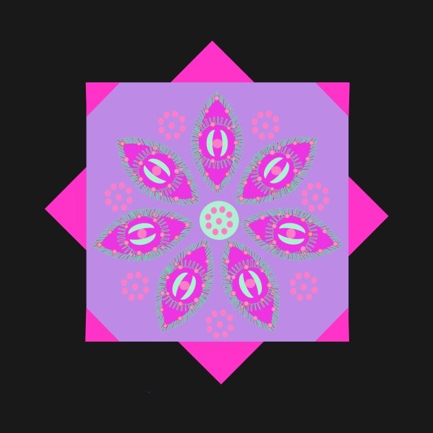 Starry Eyes. A beautiful abstract design featuring funky eyes and a pretty pink, purple and lime pattern. Available in a range of products. by innerspectrum