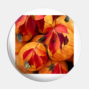 pumpkins and red leaves Pin