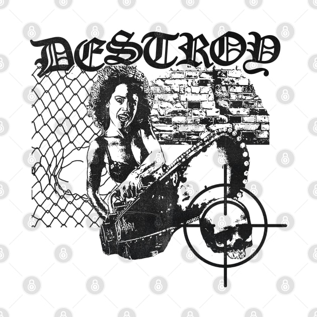 Destroy - Hardcore Punk Design - White by Vortexspace