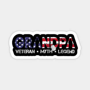 Grandpa The Veteran The Myth The Legend T Shirt Funny Fathers Day Tee for Guys Magnet