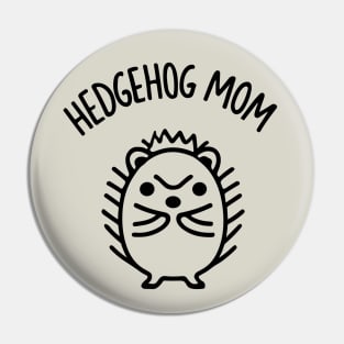 Cute Hedgehog Mom Line Art Pin