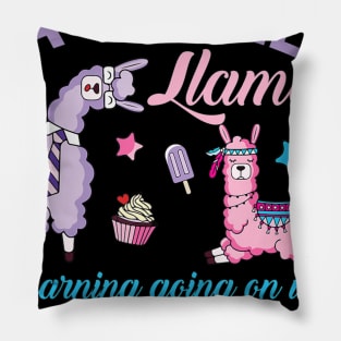 A whole llama learning going on in First Grade Gift Lover Pillow