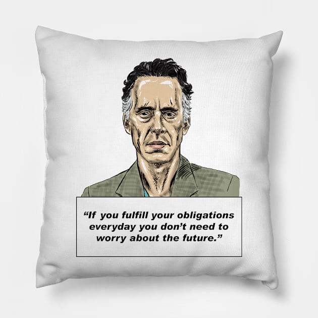 Jordan Peterson Quote #3 Pillow by MasterpieceArt