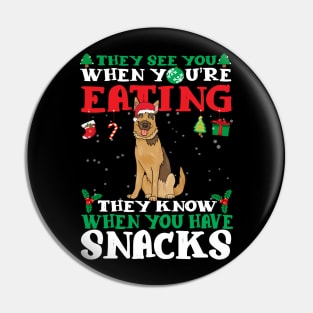 Christmas Dog Eating Snacks Pin