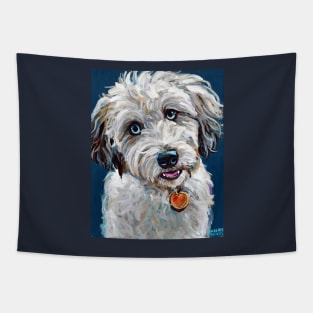 Cute Blue Eyed Aussiedoodle Tapestry