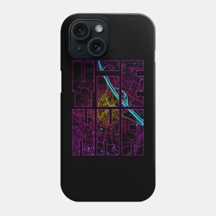 Vienna, Austria City Map Typography - Neon Phone Case