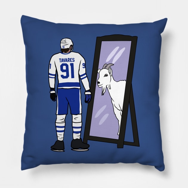 John Tavares Mirror GOAT Pillow by rattraptees