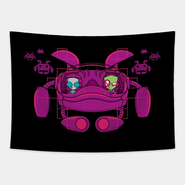 Space Zimvader Tapestry by RyanAstle