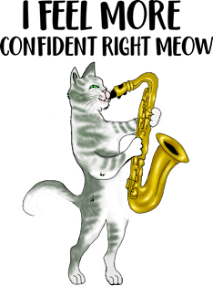Funny Cat Lovers Gift Cat Playing Saxophone Magnet