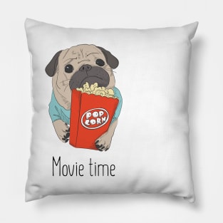 Pug in cinema Pillow