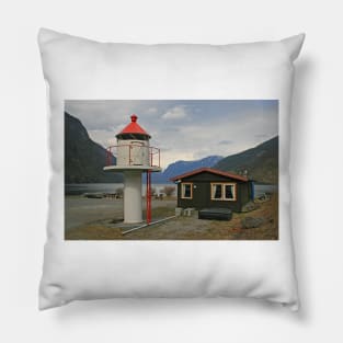 Lighthouse & Norwegian Wood Cabin Pillow