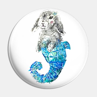 Seahorse Mermaid Bunny Pin