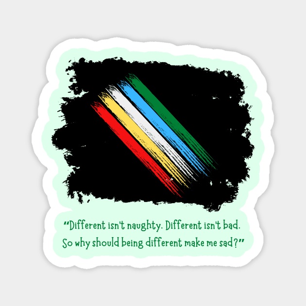 Different Isn't Bad - Disability Pride Flag Magnet by Tanglewood Creations