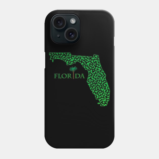 Florida State Outline Maze & Labyrinth Phone Case by gorff