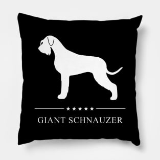 Giant Schnauzer Dog White Silhouette Pillow