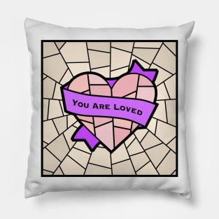 You Are Loved Pride (chevron queer) Pillow