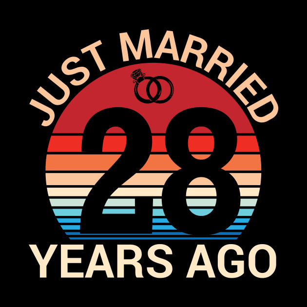 Just Married 28 Years Ago Husband Wife Married Anniversary by joandraelliot