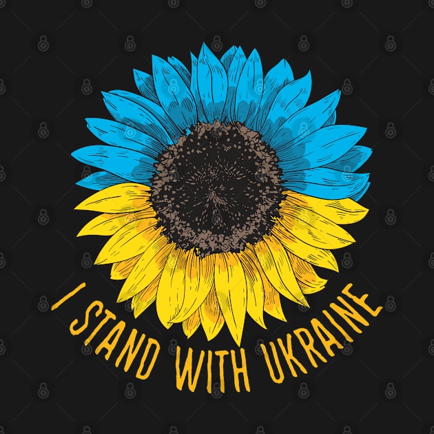 I Stand With Ukraine Strong Sunflower by MintaApparel