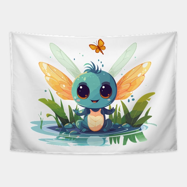 Baby Firefly Dragon Tapestry by JessCrafts