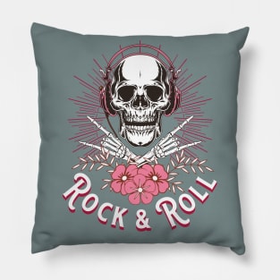 Rock & Roll Skull Pillow