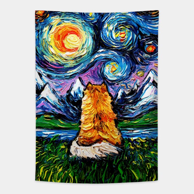 Pomeranian Night 2 Tapestry by sagittariusgallery