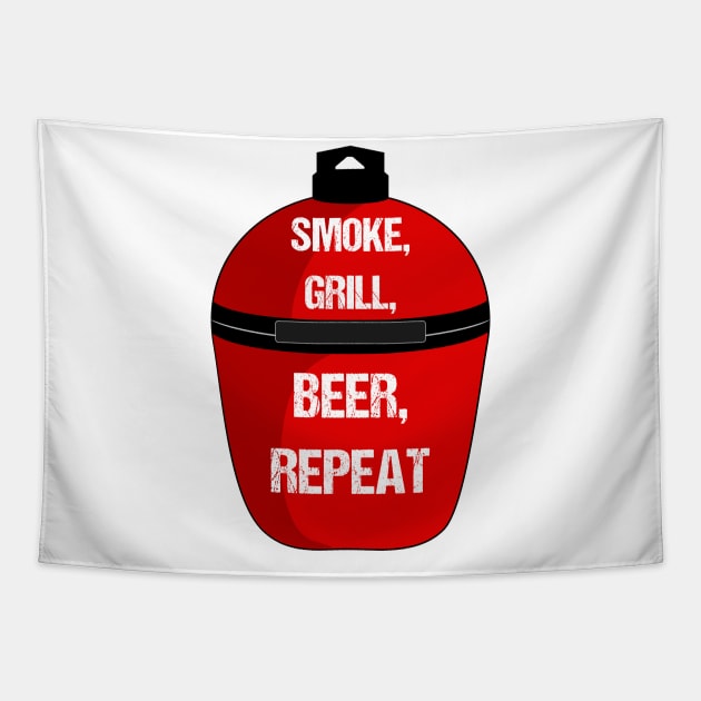 "Smoke, Grill, Beer, Repeat" BBQ Tapestry by nickmelia18