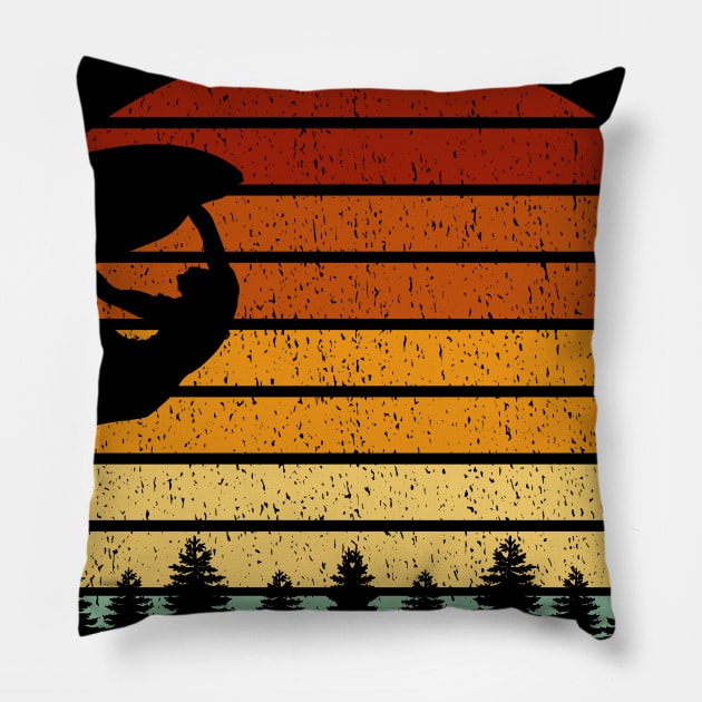 Vintage Sunset Climbing Gift For Climbers Pillow by OceanRadar