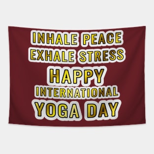 Namaste Zen: Finding Inner Peace with Yoga Day Typography Tapestry