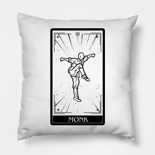 Monk Tarot Card D&D Nat 20 Dungeons & Dragons T-Shirt Black Pillow