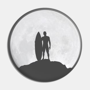 Surfer man and the Moon Pin