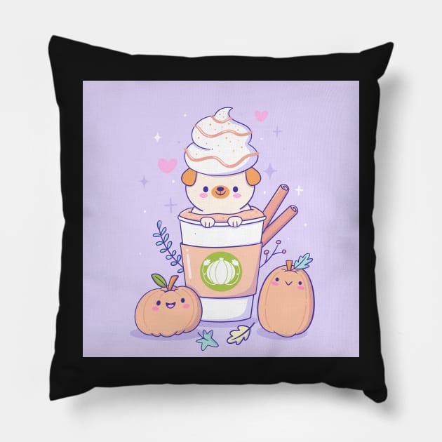 Pugkin Spice Latte Pillow by esturgeo