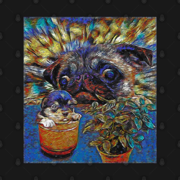 Cute Frenchie Bulldog Oil Painting by Leon Star Shop