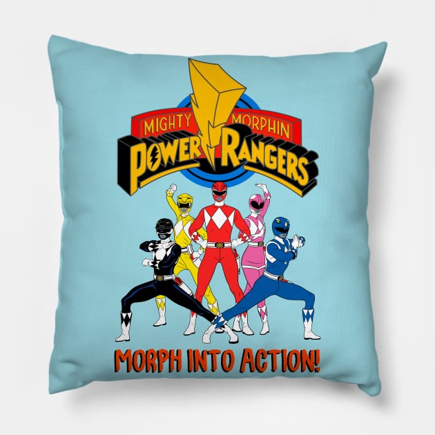 Mighty Morphin Power Rangers! Pillow by OniSide