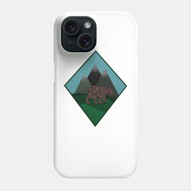 Geometric Bear and Mountains Phone Case by Roommates