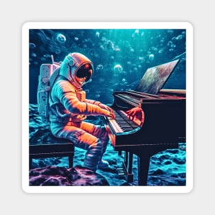 Astronaut Playing Piano Symphony on a Water Planet (Color Version), Cosmic Crescendo Magnet