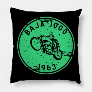 Vintage Motorcycle Race Baja 1000 1965 Pillow