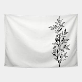 tree branch with leaves graceful and style ink graphics Tapestry