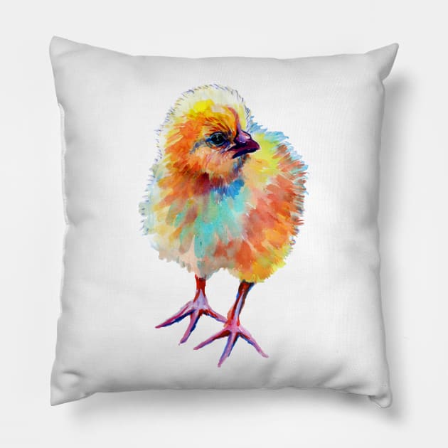 Yellow chick Pillow by AgniArt
