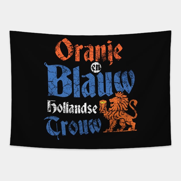 Oranje en Blauw Hollands Trouw! Koningsdag Tapestry by Depot33