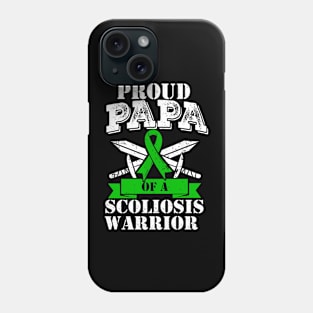 Proud Papa Of A Scoliosis Warrior Awareness Ribbon Father Phone Case