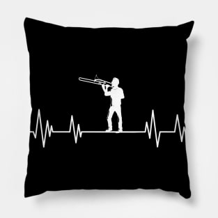 Trumpet heartbeat Trumpet and Clarinet lover trumpet beat Pillow