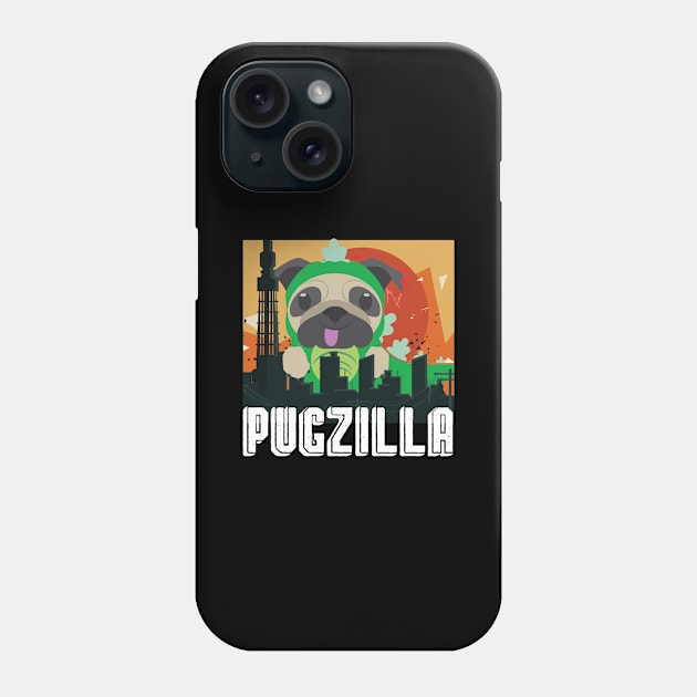 Pugzilla Funny Pug Dog Lover Gift for Halloween Gift Phone Case by Tracy