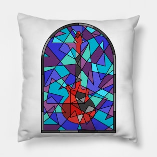 Church of Rock Stained Glass Red Special Guitar Pillow