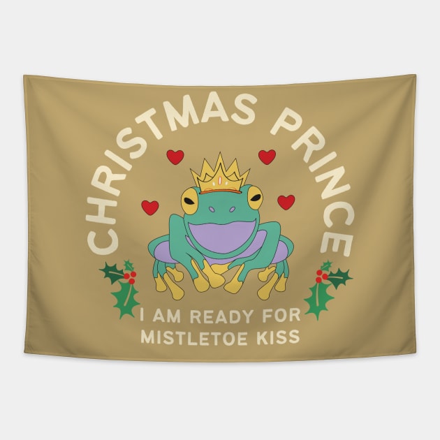 Christmas Prince Frog Tapestry by LadyAga