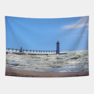 Manistee North Pierhead from Beach Tapestry