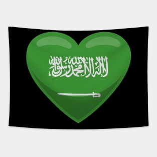 Saudi Arabia Flag Heart Tapestry