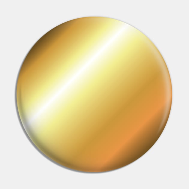 Gold Gradient Metallic Circle Futuristic Pin by Inogitna Designs